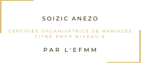 Certifiée Organisatrice de Mariages par l'EFMM