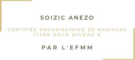 Certifiée Organisatrice de Mariages par l'EFMM
